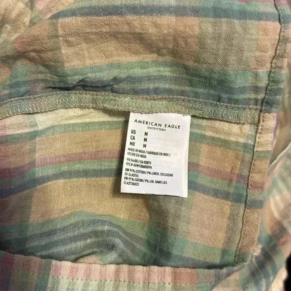 AMERICAN EAGLE CROP TOP 91%cotton pastel colors - Picture 4 of 4